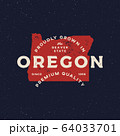 local farm retro grunge badge. homegrown in oregon 64033701