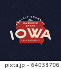 local farm retro grunge badge. homegrown in iowa 64033706
