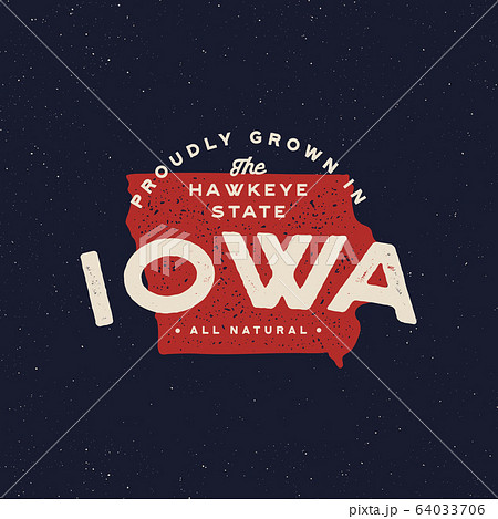 local farm retro grunge badge. homegrown in iowa 64033706