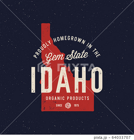local farm retro grunge badge. homegrown in idaho 64033707