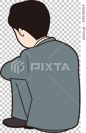 Male office worker holding knee Male office worker holding knee 64036064