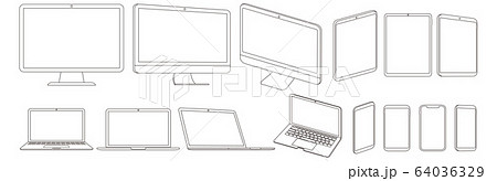 pc laptop smartphone tablet vector illustration 64036329