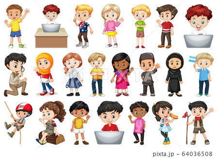 Large set of children doing different activities 64036508