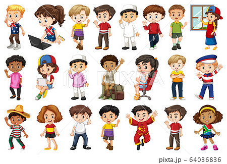 Large set of children doing different activities 64036836