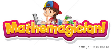 Sign template design with cute girl and word 64036838