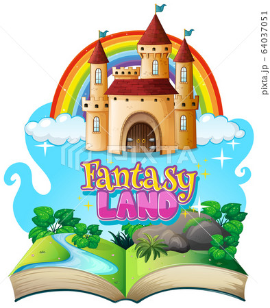 Font design for word fantasy lan with castle 64037051