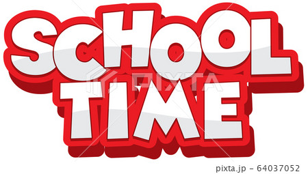 Font design for word school time on white 64037052