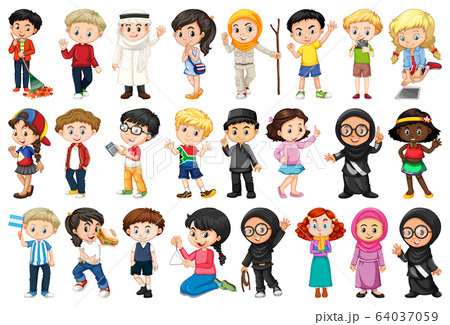 Large set of children doing different activities 64037059