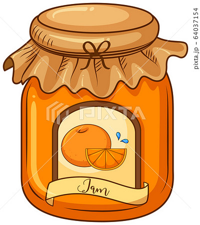 One jar of orange jam on white background One jar of orange jam on white background 64037154
