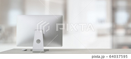 Close up view of comfortable workplace with 64037595