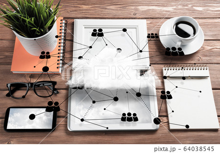 Social communication and global networking concept 64038545