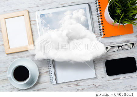 Concept of modern business workplace. Concept of modern business workplace. 64038611