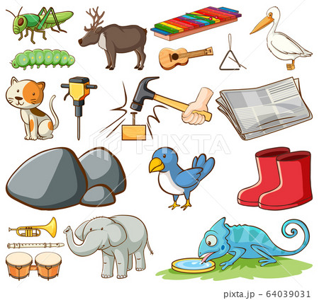 Large set of different animals and other items on 64039031