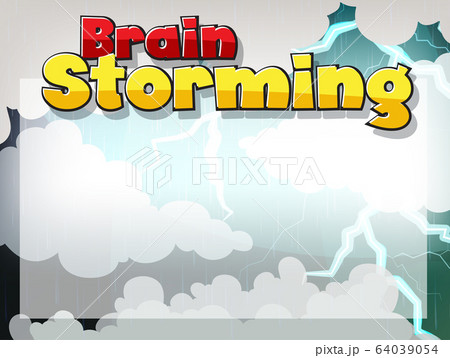Font design for word brain storming with clouds in 64039054