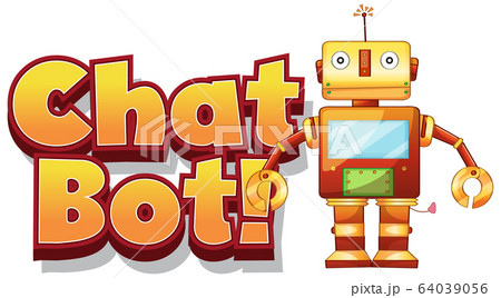 Font design for word chat bot on white background 64039056