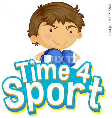 Font design for word time for sport with boy 64039062