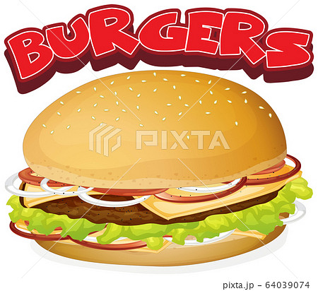 Font design for word burgers with cheesburger 64039074