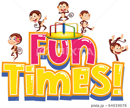 Sticker design for word fun times with cute Sticker design for word fun times with cute 64039076