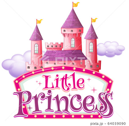 Font Design For Word Little Princess With Pinkのイラスト素材