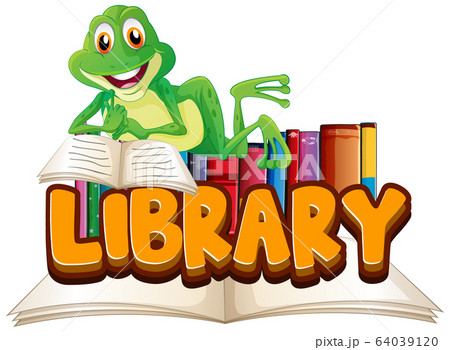 Font design for word library with frog reading Font design for word library with frog reading 64039120