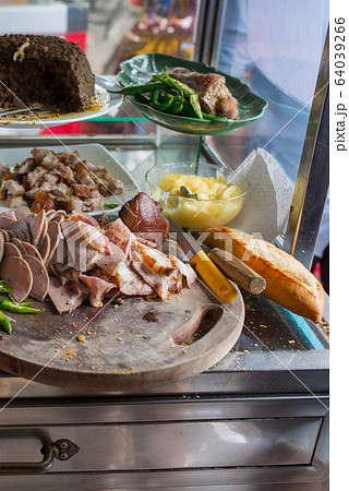 Vietnamese pork sandwich- Banh Mi at street food stall Vietnamese pork sandwich- Banh Mi at street food stall 64039266