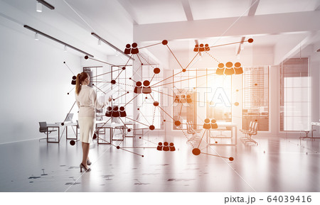 Networking and social communication concept as effective point for modern business Networking and social communication concept as effective point for modern business 64039416