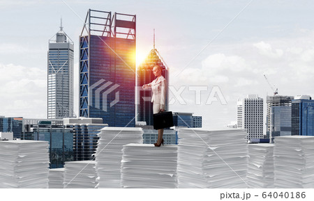 Successful confident business woman in suit. 64040186