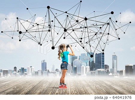 Concept of social wireless connection and internet use for communication by children Concept of social wireless connection and internet use for communication by children 64041976