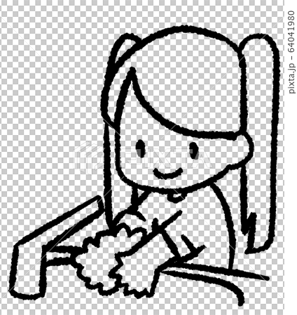 孩子們洗手（畫線） 64041980