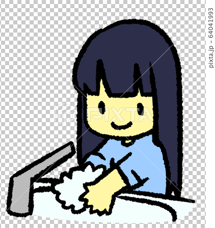 手を洗うこども 手を洗うこども 64041993