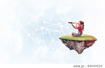 Idea of children Internet communication or online playing and pa 64042620