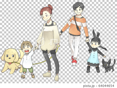 Young family taking a walk Young family taking a walk 64044654