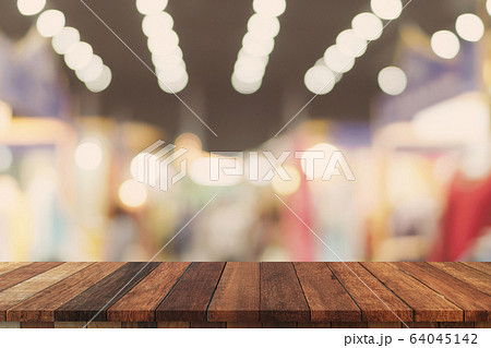 Abstract blurred image of department store with 64045142