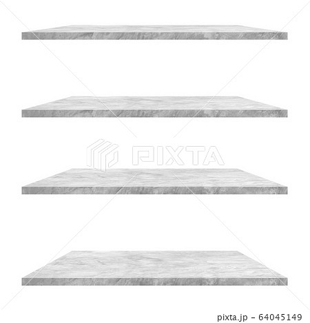 4 concrete shelves table isolated on white 4 concrete shelves table isolated on white 64045149