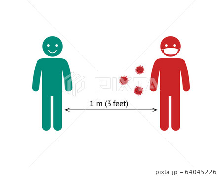 Coronavirus tips concept, keep social distancing vector Coronavirus tips concept, keep social distancing vector 64045226