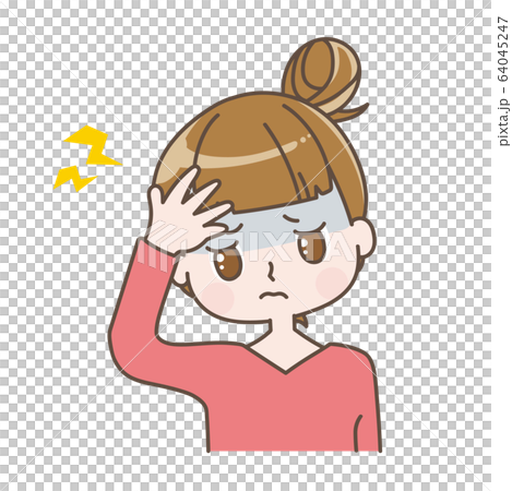 A woman suffering from a headache 64045247