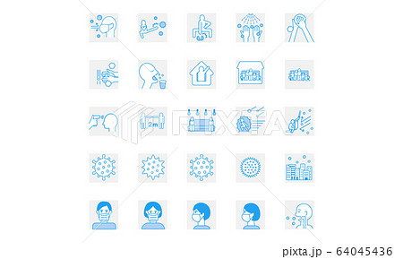 コロナ ウィルス covid-19 アイコンセット コロナ ウィルス covid-19 アイコンセット 64045436