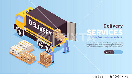 Delivery Logistic Isometric Banner 64046377