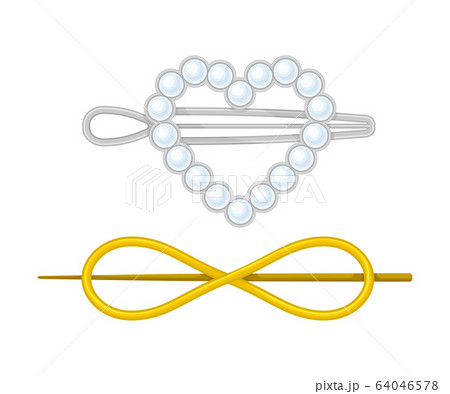 Hairgrip or Hairclip as Girlish Personal Accessory for Grooming Vector Illustration 64046578