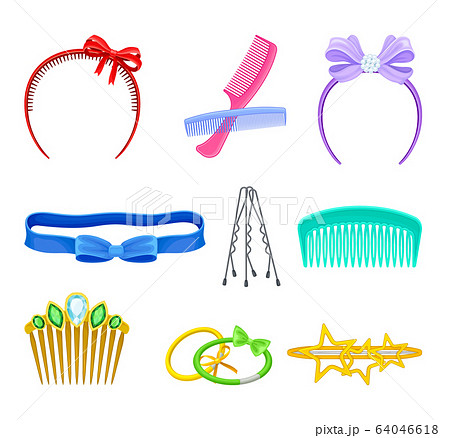 Anstændig Om indstilling italiensk Plastic Hair Accessories with Comb and Hair...のイラスト素材 [64046618] - PIXTA