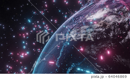 Abstract futuristic planet Earth 64046869