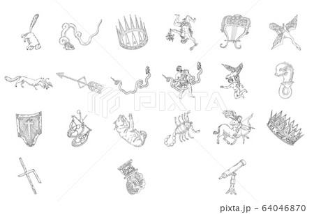 夏の星座影あり線なし白 64046870