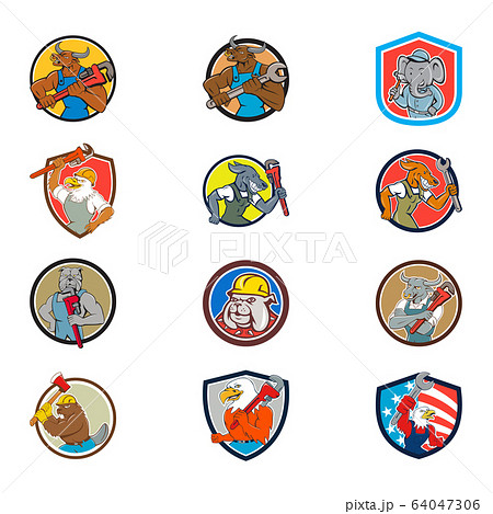 Animal Tradesman Mascot Set Collection 64047306