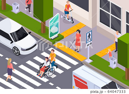 Disabled People Isometric Composition   64047333