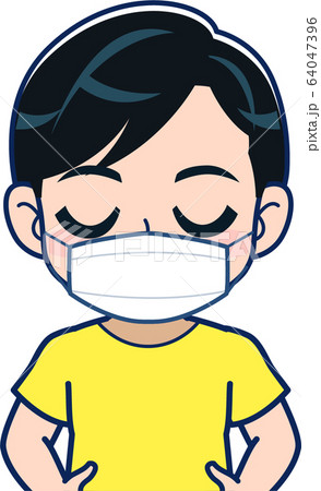 マスクをした男の子のイラスト素材
