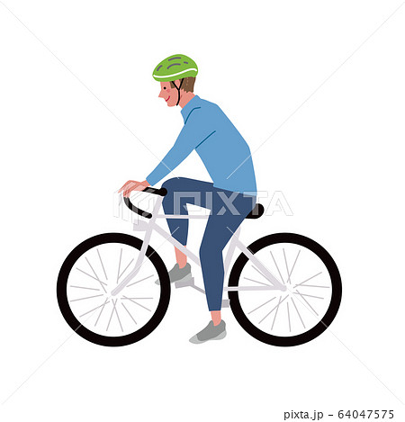 ロードバイク 自転車にのる男性 イラストのイラスト素材