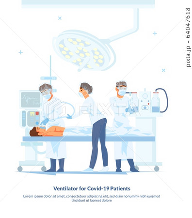 Flat Illustration Ventilator for Covid-19 Patients 64047618