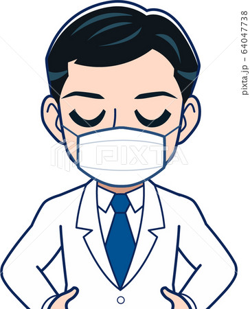 医者 研究者 のイラスト マスクのイラスト素材