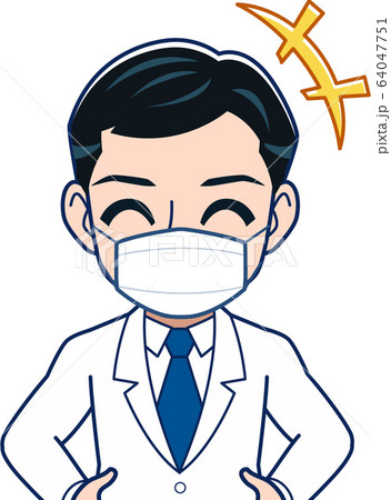 医者(研究者)のイラスト、マスク 64047751