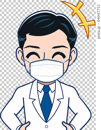 医者(研究者)のイラスト、マスク 64047751